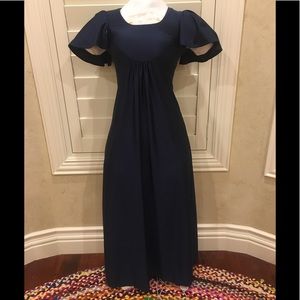 VINTAGE 70’s navy blue floor length dress!
